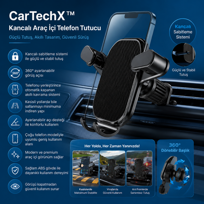 CarTechX™ Kancalı Araç İçi Telefon Tutucu