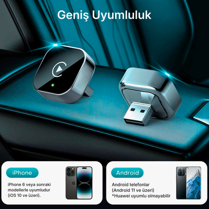 CarTechX™ 2'si 1 Arada Kablosuz CarPlay&Android Auto Adaptörü