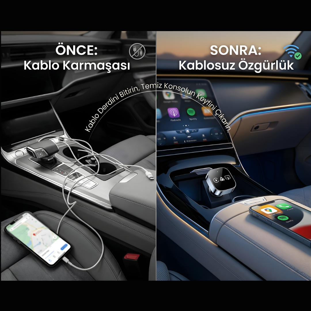 CarTechX™ 4’ü 1 Arada Ekran Yansıtmalı Kablosuz CarPlay&Android Auto Adaptörü