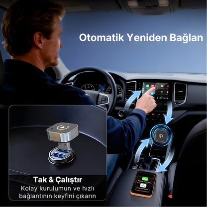 CarTechX iPhone/Android için Kablosuz CarPlay Adaptörü