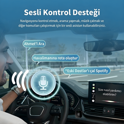 CarTechX™ 2'si 1 Arada Kablosuz CarPlay&Android Auto Adaptörü