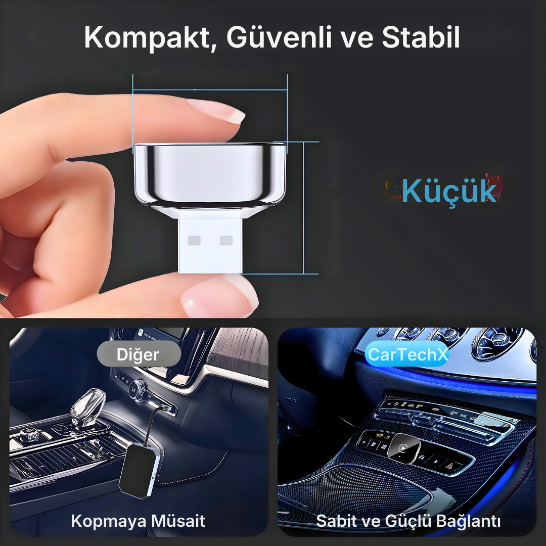 CarTechX™  Kablosuz CarPlay & Android Auto Adaptörü