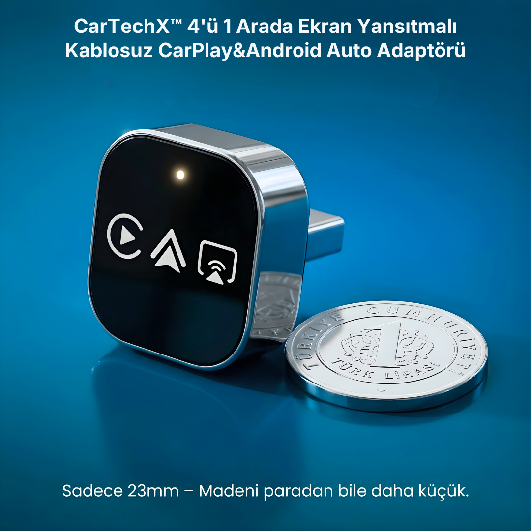 CarTechX™ 4’ü 1 Arada Ekran Yansıtmalı Kablosuz CarPlay&Android Auto Adaptörü