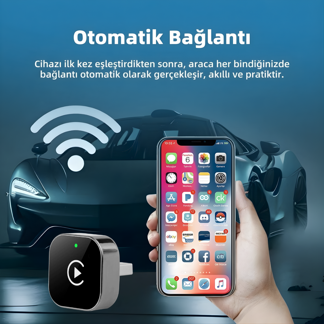 CarTechX™ Kablosuz CarPlay&Android Auto Adaptörü