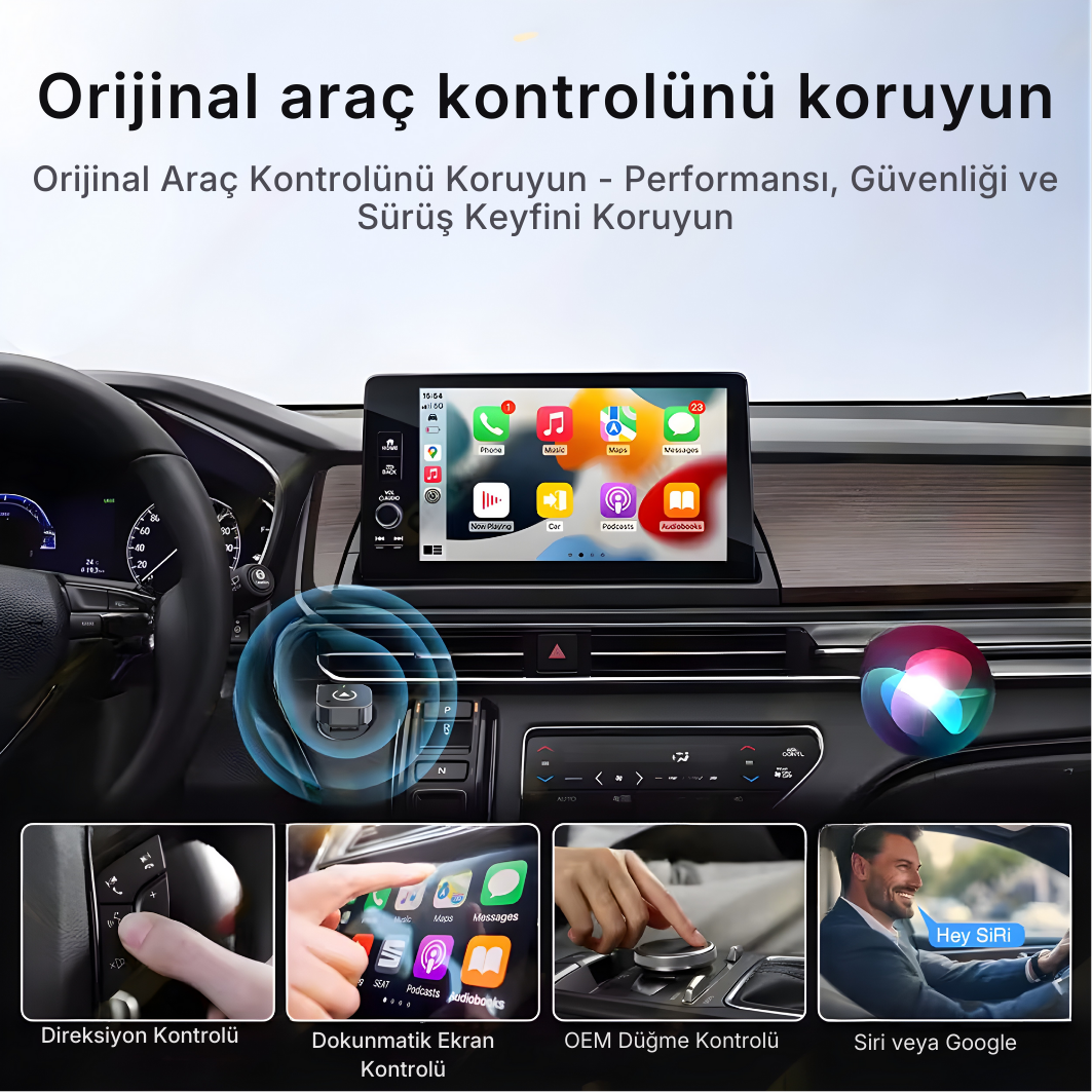 CarTechX iPhone/Android için Kablosuz CarPlay Adaptörü