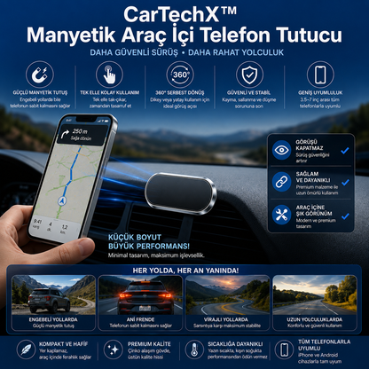 CarTechX™ Manyetik Araç İçi Telefon Tutucu